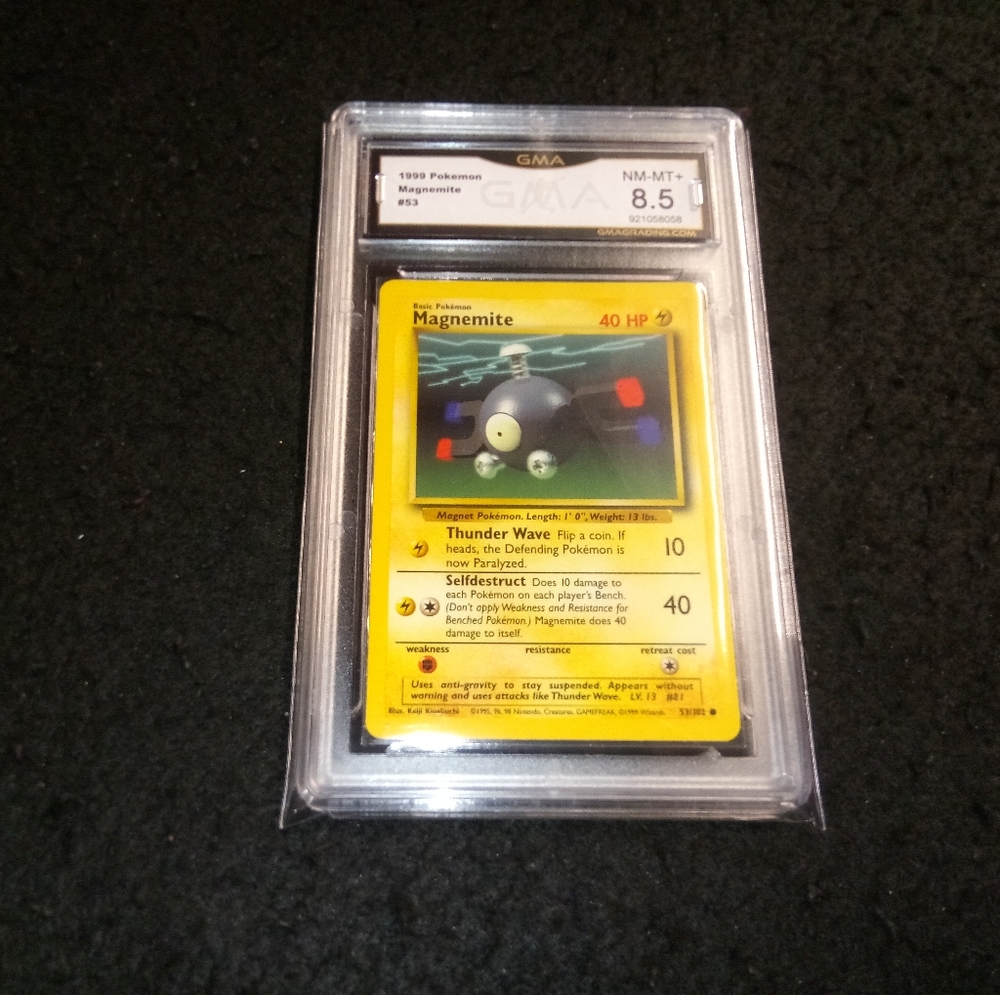 1999 Pokemon Magnemite #53 Graded GMA 8.5 NM-MT+